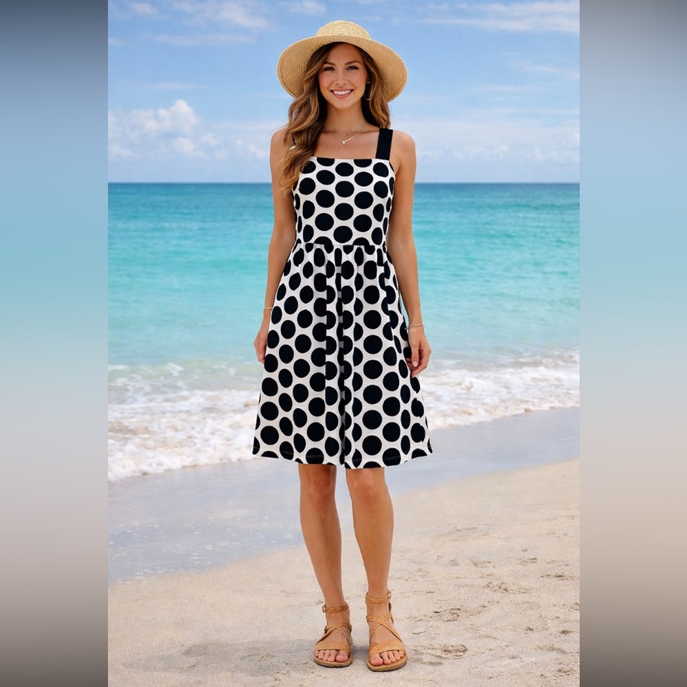 NWT who what wear white/black polkadot dresses size S.